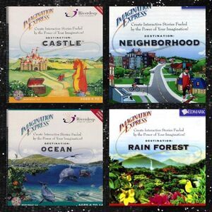 Set of 4 Edmark Imagination Express Interactive Learning CD-ROMs